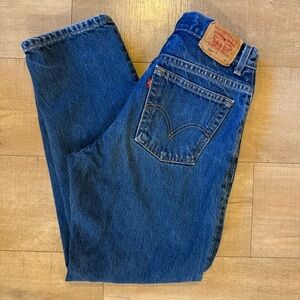 Y2K Levi's 505 Classic Indigo Jeans 10 Mis Short relaxed tapered 100% cotton Mom
